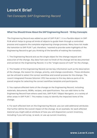 LeverX Brief - 10 Key Concepts - SAP Engineering Record