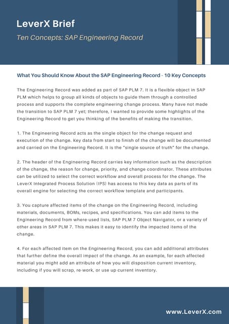 LeverX Brief - 10 Key Concepts - SAP Engineering Record