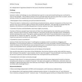 Leveson - Results and Recommendations