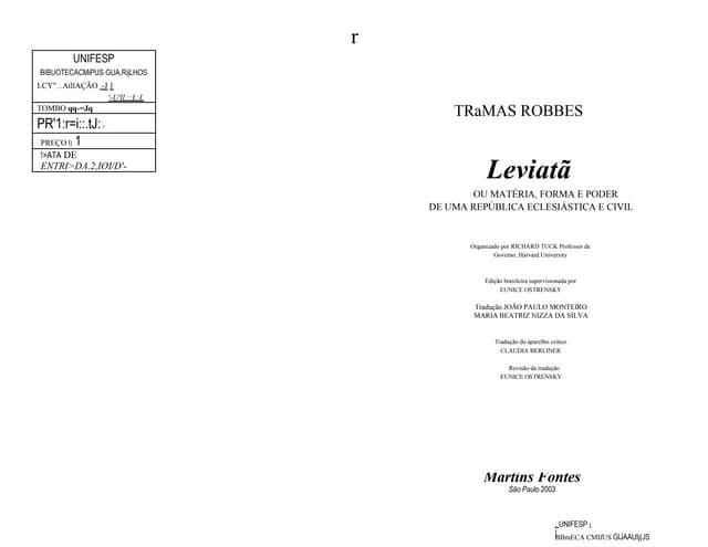 LEVIATÃ - THOMAS HOBBES