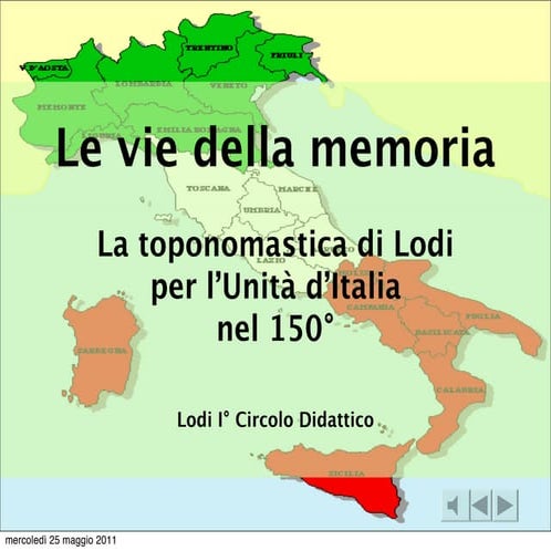 Le vie della memoria Unità d'Italia