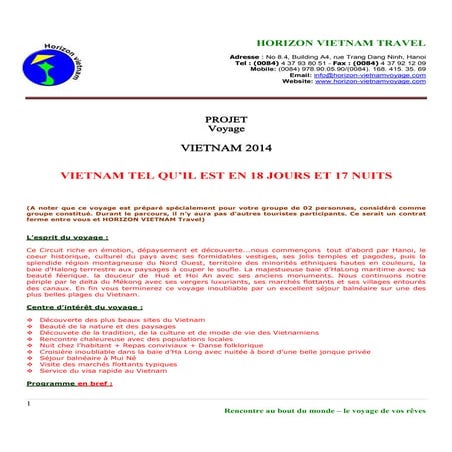 Le vietnam tel qu'il est en 18 jours et 17 nuits - circuit au vietnam
