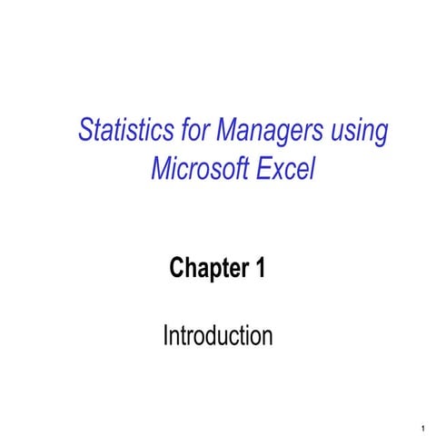 Introduction to Business Statistics using Ms Excel | PDF