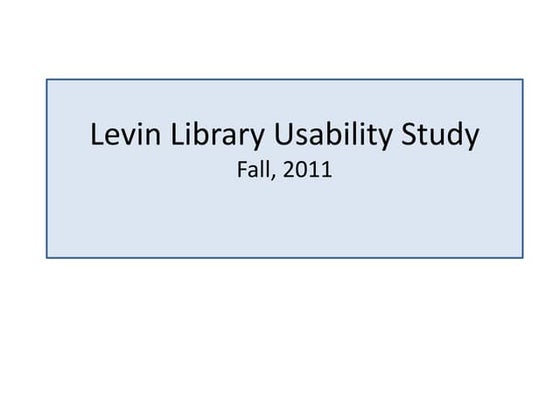 Levin library databases page redesign | PPTX