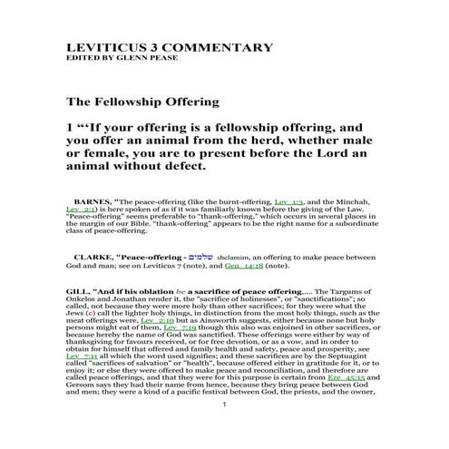 Leviticus 3 commentary