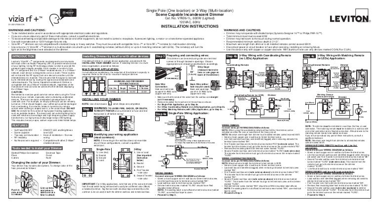Leviton Vri06 1 Lz Product Manual And Setup Guide