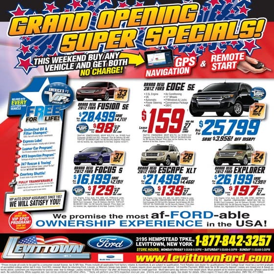 Levittown Ford Grand Opening Sale
