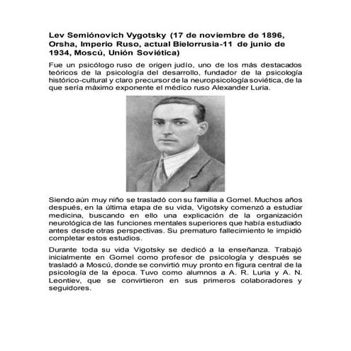 Lev semionovich vygotsky | PPTX