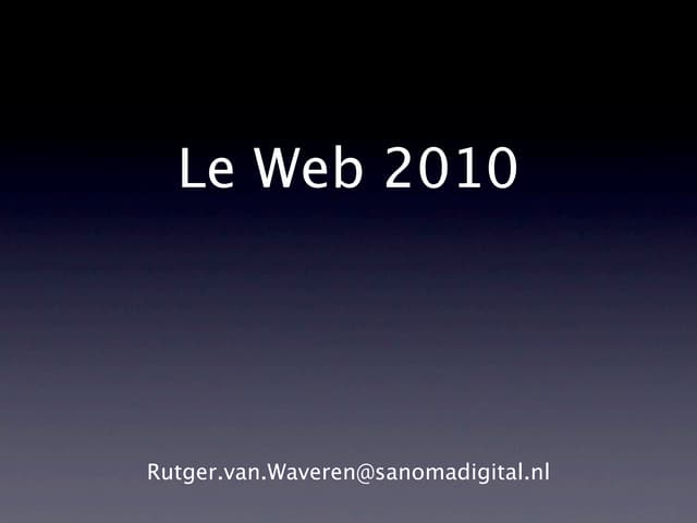 Le Web 2010