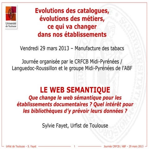 Le web sémantique - Sylvie Fayet