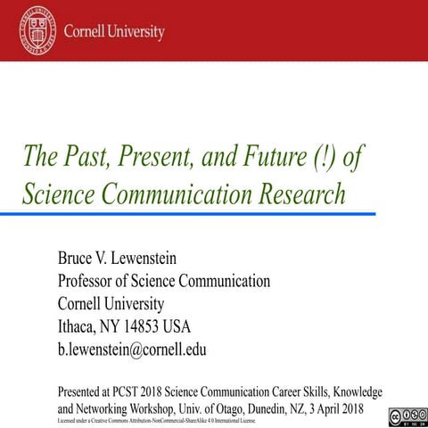 The Past, Present, and Future (!) of Science Communication Research | PPTX