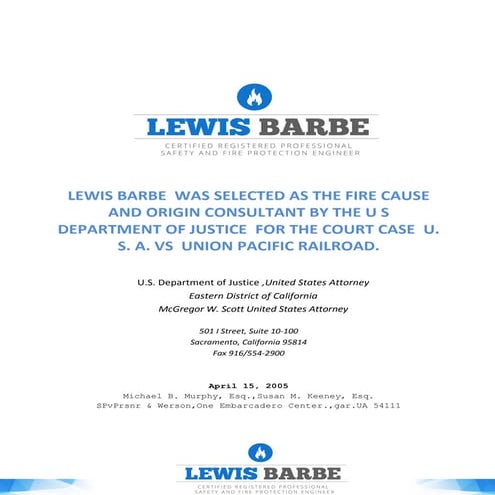 Lewis Barbe US Attorney Fire Case