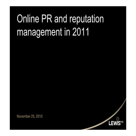 Eb Adeyeri from Lewis PR on digital trends for 2011