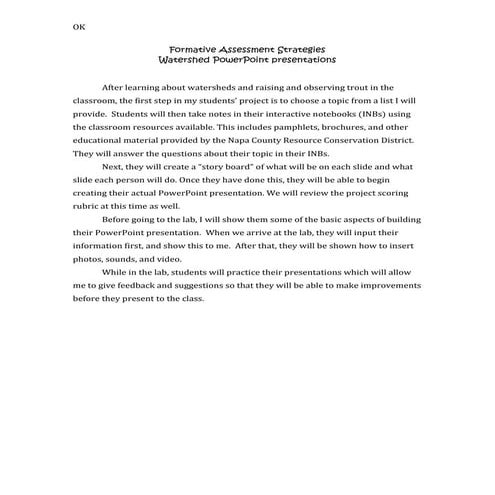 Lewis tech unit formative assessment strategies