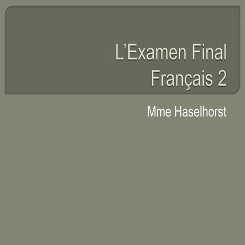 NCVPS French L’examen final