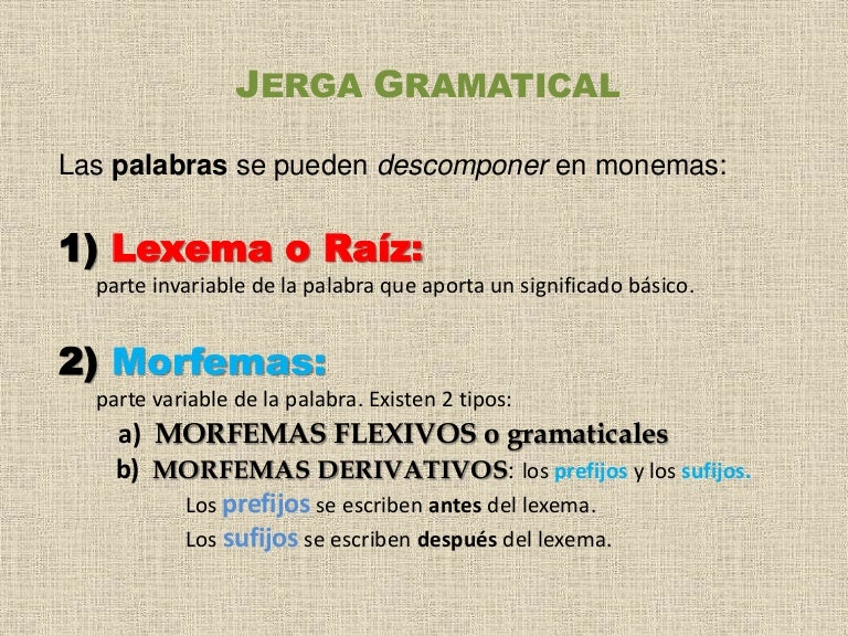 Lexemas y morfemas