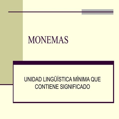 Monemas y procedimientos de formación de palabras