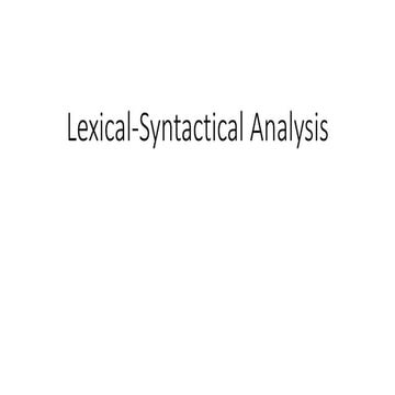 Lexical syntactical analysis