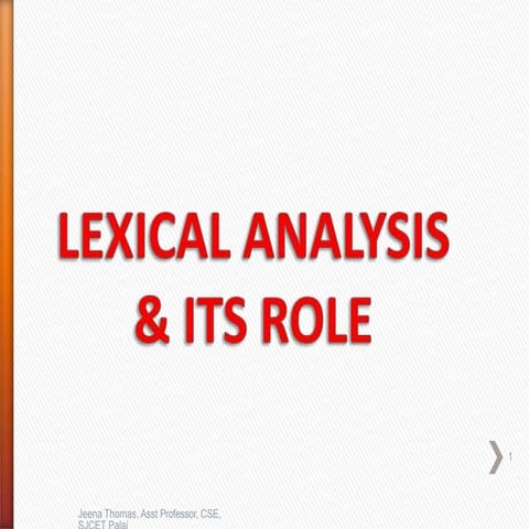 Lexical analysis