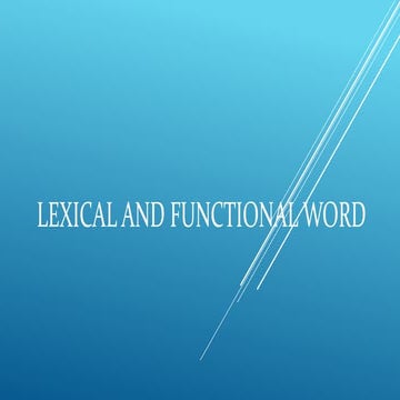 Lexical and functional word