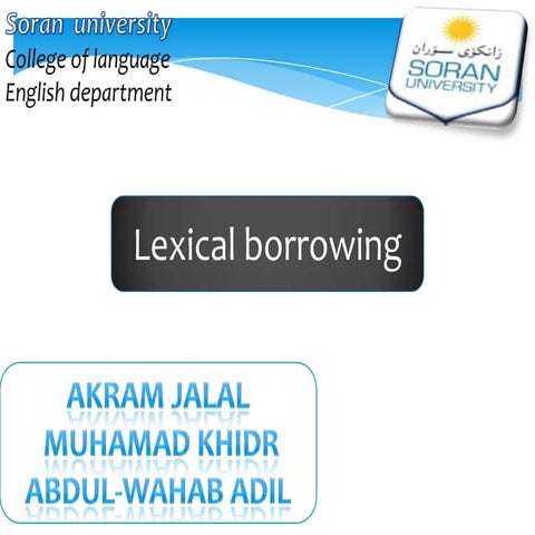 Lexical borrowing in Kurdish language 
