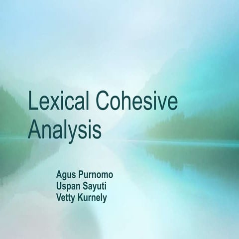 Lexical cohesive analysis