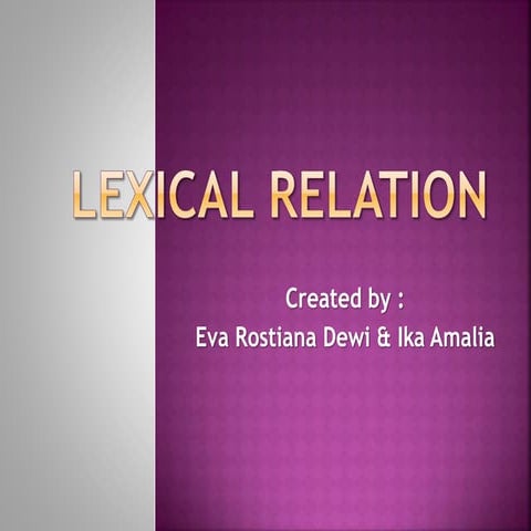 Lexical relation