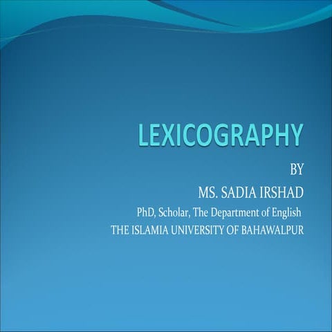 Lexicography