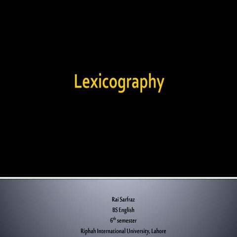Lexicography   rai sarfraz - shaim chaudry