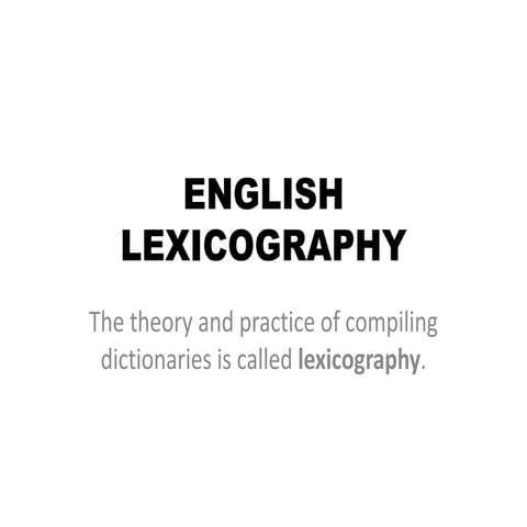 Lexicography 2011