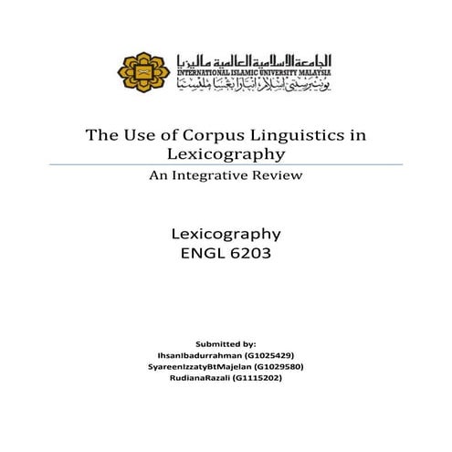 The Use of Corpus Linguistics in Lexicography