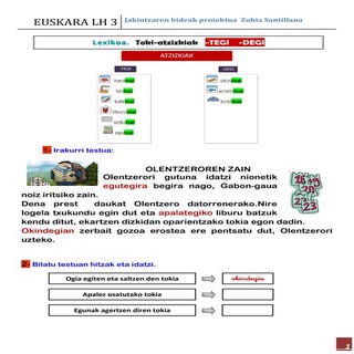 Lexikoa tegi, degi    ariketak