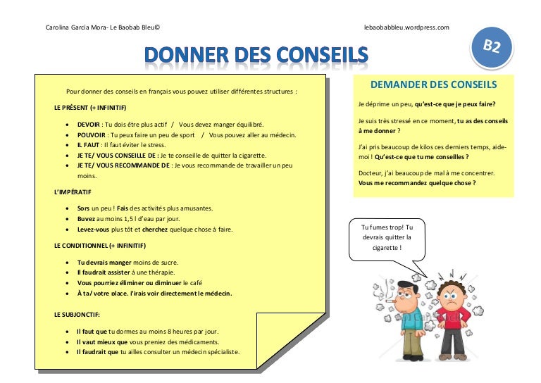 Lexique Donner Des Conseils B2