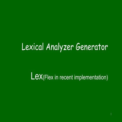 LEX lexical analyzer for compiler theory.ppt