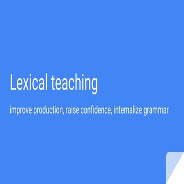 Lexical Teaching