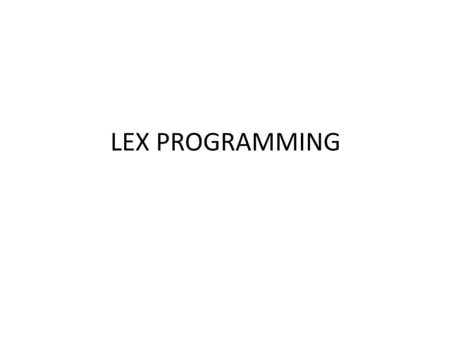 Lex programming