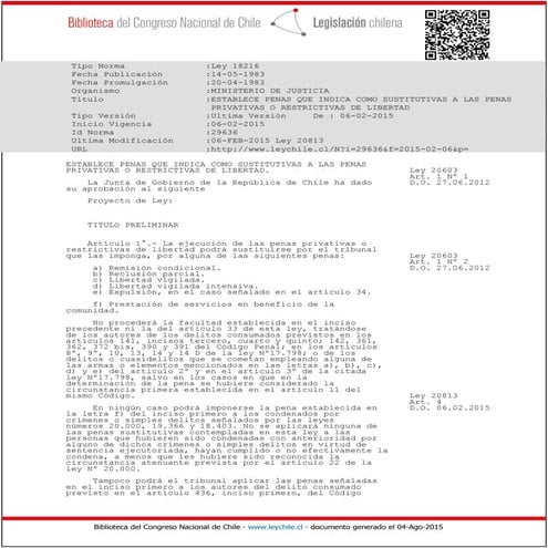 Ley 20603 modifica ley 18216 | DOC