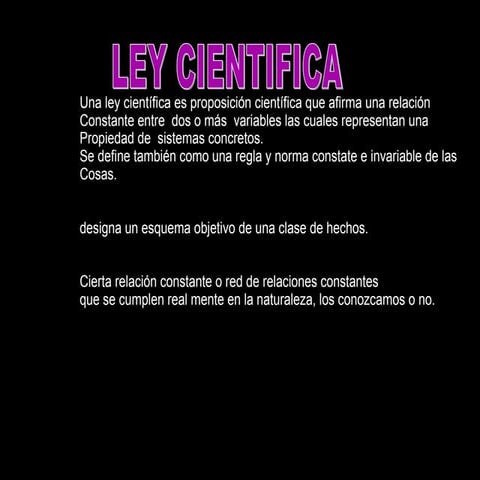 Ley Cientifica