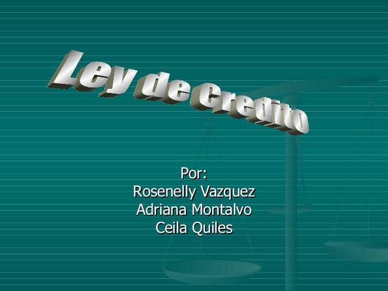 Ley De Credito