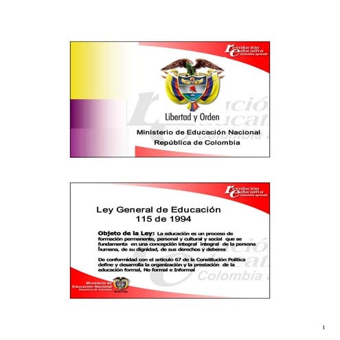 Ley General de Educación en Colombia | PDF
