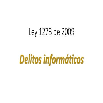 Ley 1273 de 2009
