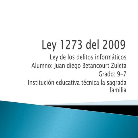 Ley 1273 del 2009