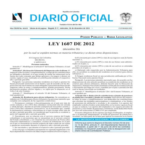 Ley 1607 2012
