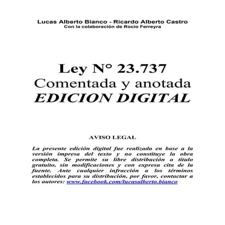 Ley 23737 comentada castro y bianco edicion digital