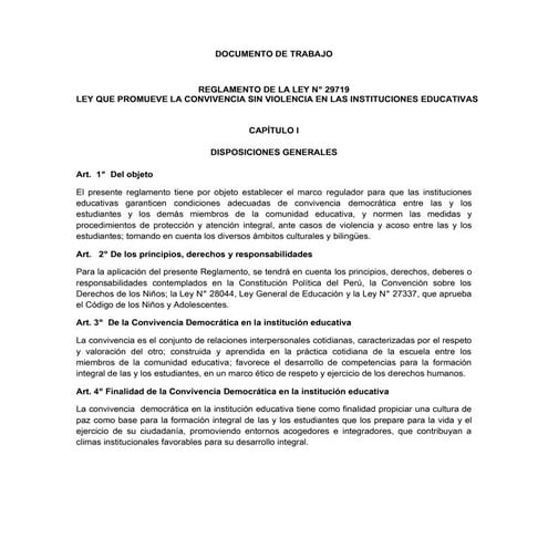 LEY QUE PROMUEVE LA CONVIVENCIA SIN VIOLENCIA EN LAS INSTITUCIONES EDUCATIVAS
