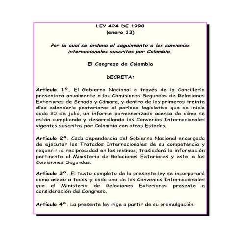Ley 424 de 1998