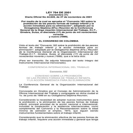 Ley 704 de 2001