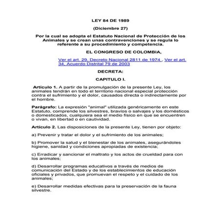 Ley 84 de 1989