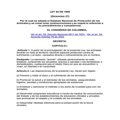 Ley 84 de 1989