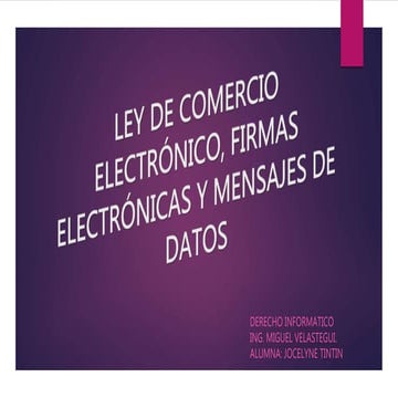 Ley de comercio electrónico jocelyne tintin